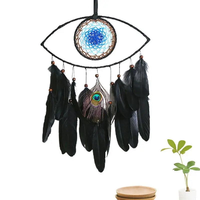 

Dream Catchers For Boys Devil Eye Ornament For Wall Bedroom Handmade Decor With Feather For Girls Gift Home Art Hangings For