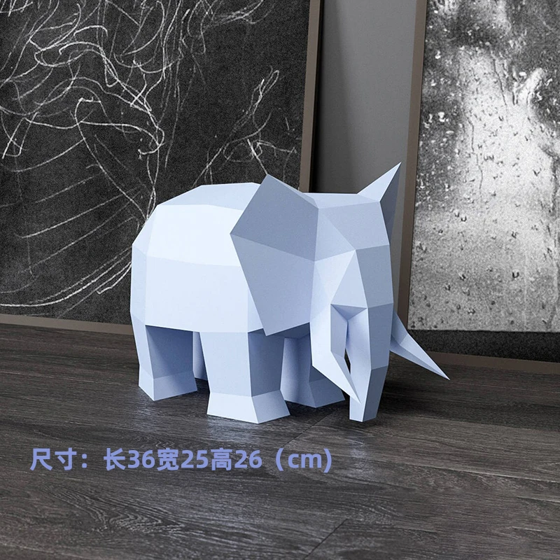 

3D Paper Model Handmade 26cm Elephant DIY Papercraft Home Decor Desk Decoration Puzzles Educational DIY Kids Toys Gift