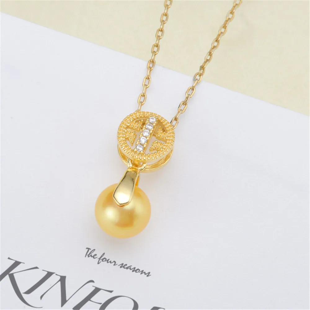 

DIY Pearl Accessories S925 Sterling Silver Pendant Head Ruyi Plate Clamping Clasp Jade Clamping Head Silver Clamping Head Holder
