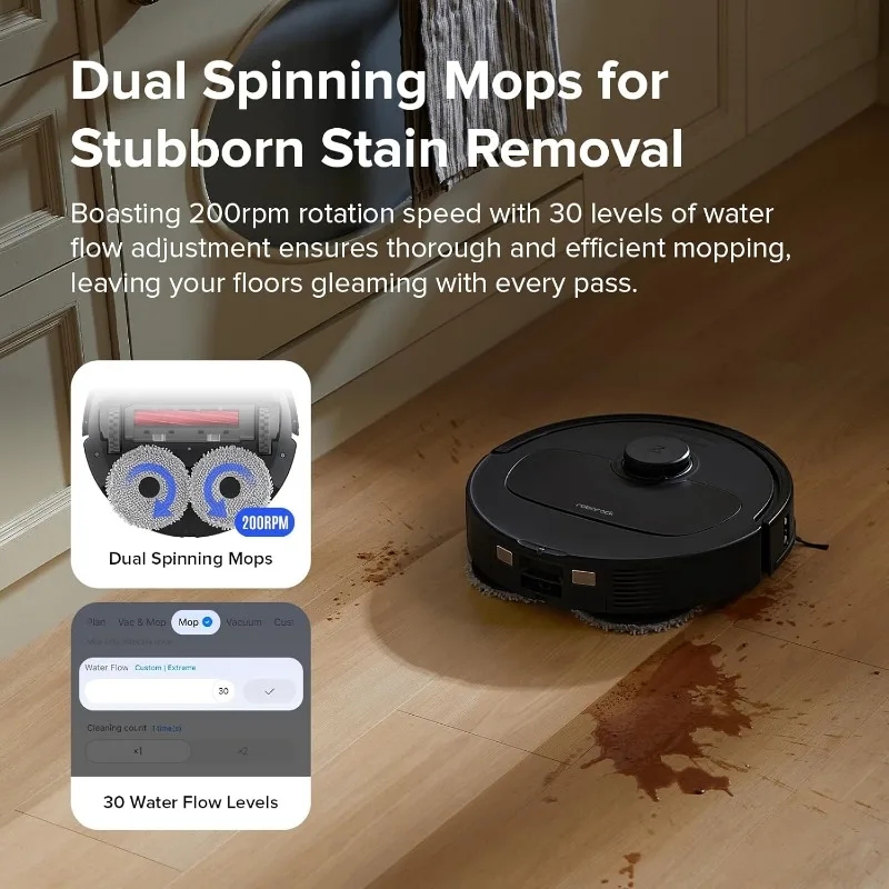 roborock Qrevo S Robot Vacuum and Mop, Self-Drying, Auto Mop Washing, 7000Pa Suction, Self-Emptying & Refilling,10mm Mop Lifting