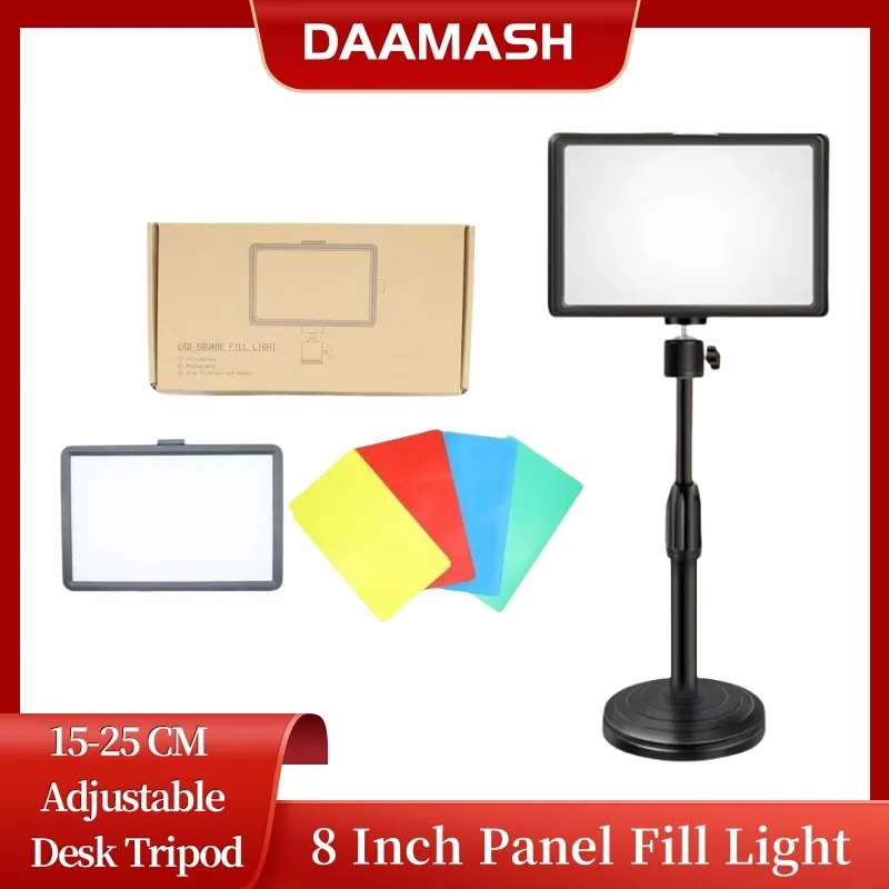 LED Video Light Photography Flat Panel Fill Lighting Photo Studio Lamp for Shoot Live Streaming RGB Filters Desk Tripod Stand