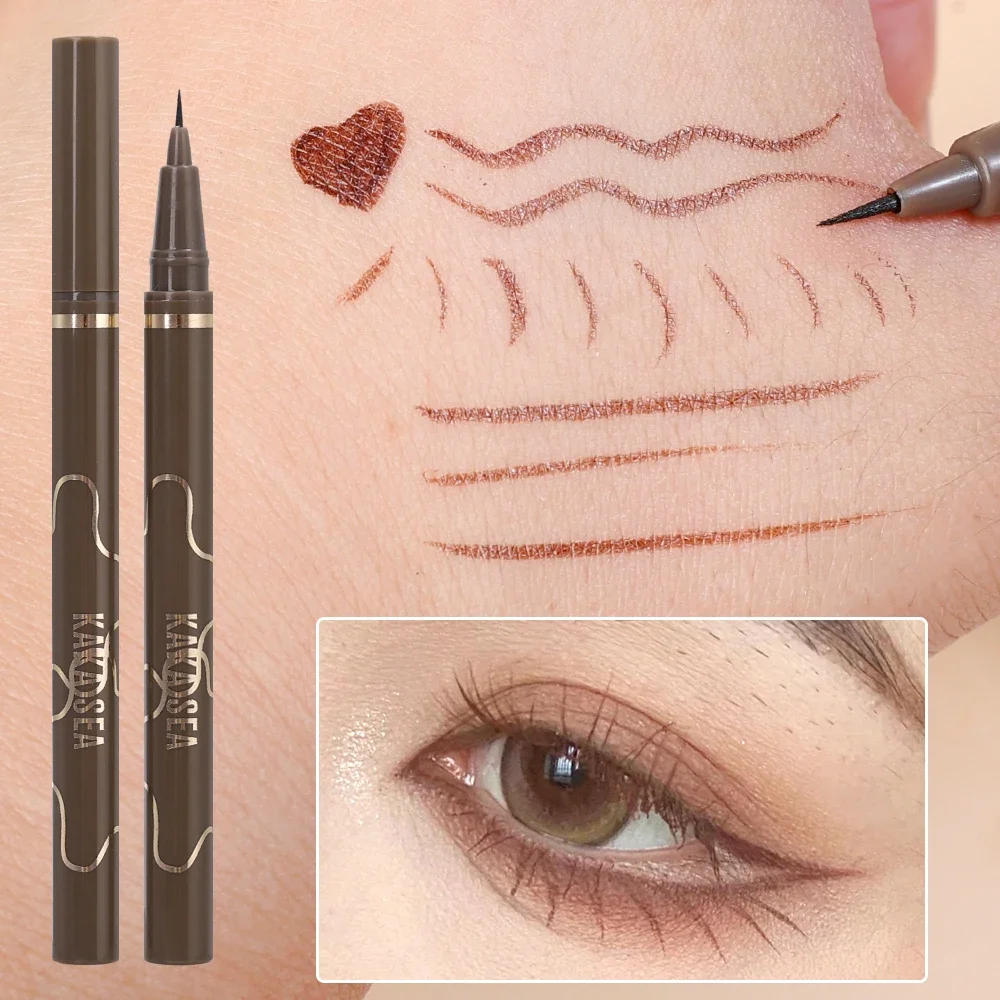 Waterproof Quick Dry Matte Liquid Eyeliner Pen Makeup Lasting Smooth Black Brown Lying Silkworm Lower Eyelash Pencil Cosmetics