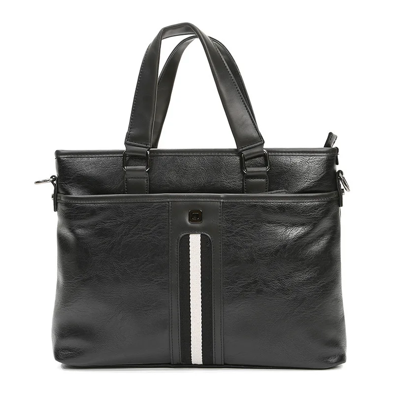 

Fashion Striped Men's Top-Handle Bag Business Men Handbag Multifunction Shoulder Messenger Bag Men Briefcase 15 inch Laptop Bag