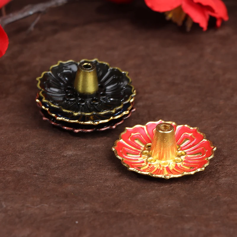 

Подставка для благовоний в виде лотоса с 9 отверстиями, медная лампа для лампочек, конусное украшение для дома, офиса, чайного дома, буддистские принадлежности дзен