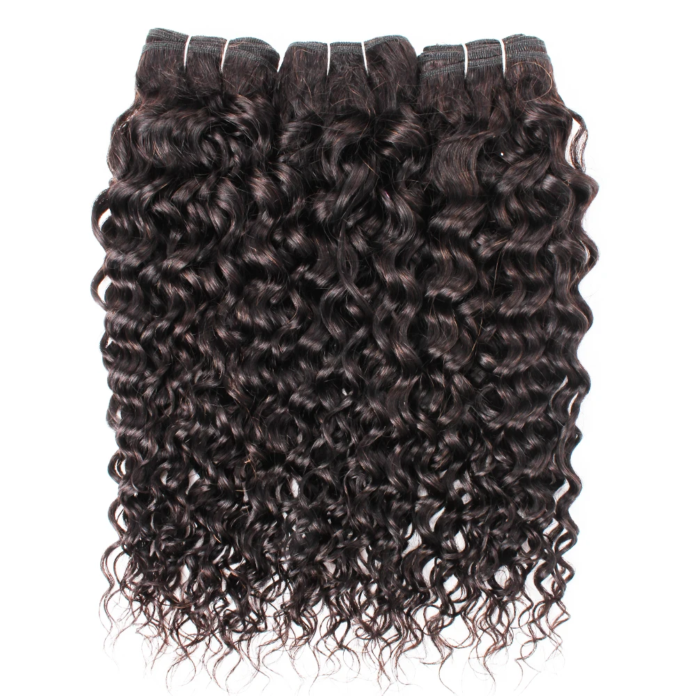 Natural Color Water Wave Hair Bundles 400g/Lot for Full Head Indian Curly Human Hair 10-30 Inches Remy Extension