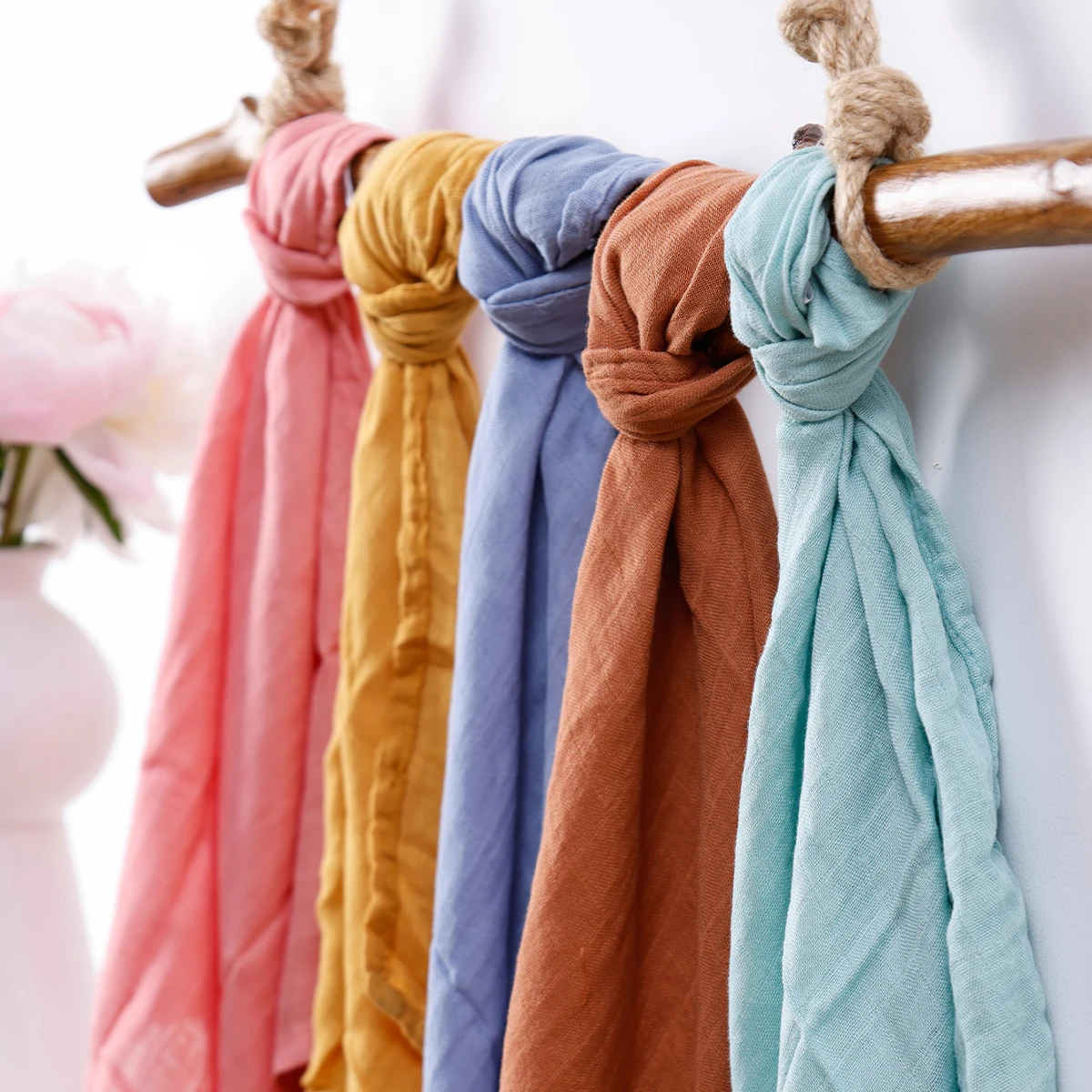5Pcs/set Cotton Muslin Burp Cloth 60*60cm
