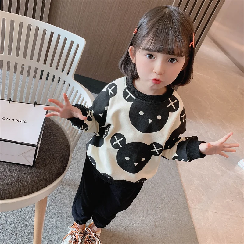 

Girls Suit Sweatshirts +Pants Cotton 2Pcs/Sets 2022 Lasted Spring Autumn Thicken Sport Suits Sets Uniforms Kid Baby Children Clo