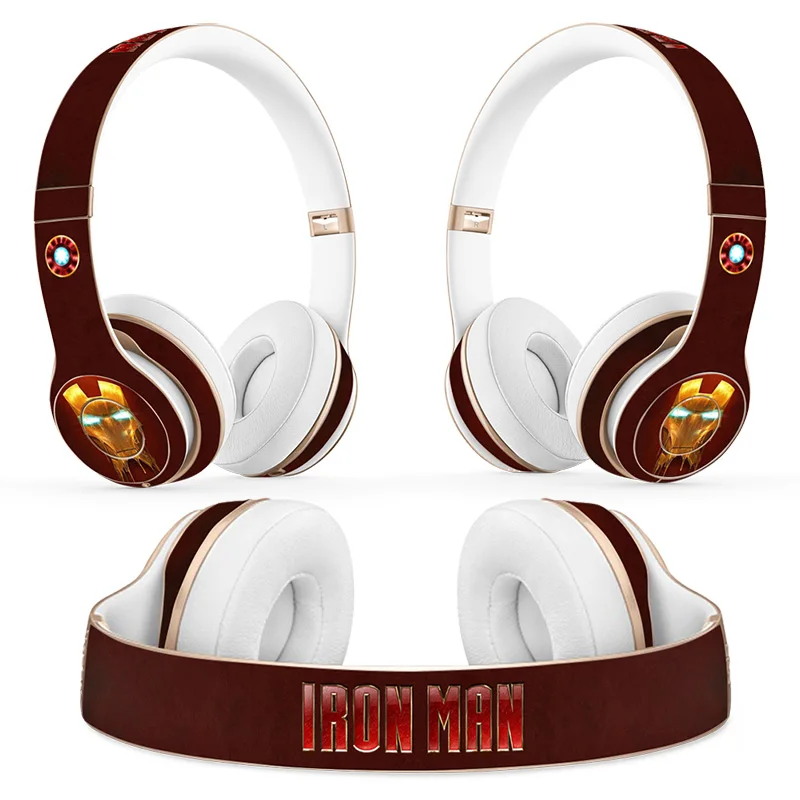 Marvel Iron man Spiderman Headphone Sticker skin for Beats Solo 2 Wireless Headphone skin sticker For solo2 solo3 vinyl sticker 
