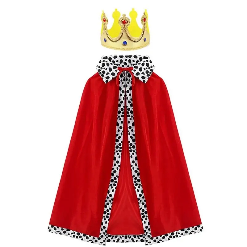 

Halloween King Costume Adult Coat Costume Cape Cloak Halloween Costume Coat Costume Royal Robe Velvet Medieval Red For Women Men
