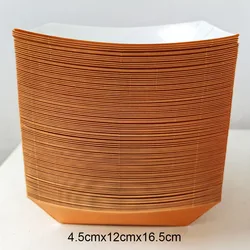 Vibrant Disposable Paper Food Trays - 10pcs (Orange Ship box)