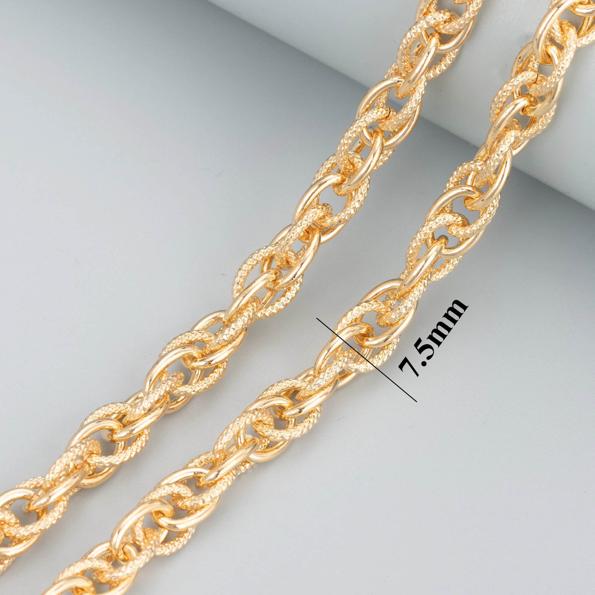 GUFEATHER C172, DIY 체인, 패스 리치, 니켈 프리, 18k 금도금, 구리 금속, 참, DIY 팔찌 목걸이, 쥬얼리 제작, 1m 로트