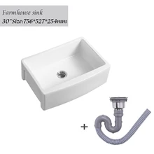  Bathroom Nordic American Kitchen Ceramic Sink Vegetable Basin Open Cabinet 