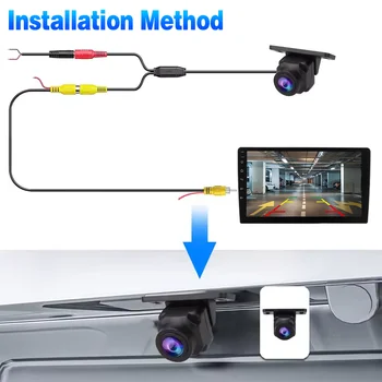 Telecamera di Retromarcia per Auto 1080P, Antiinterferenza, Angolo di Visione 170 Gradi, Regolabile, Compatta