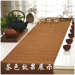 Versatile Bamboo Mat: Customizable Tea Mat & Coaster, Decorative Wall Covering, Table Runner, Bamboo Curtain - 45cm wide (Tea Yellow)
