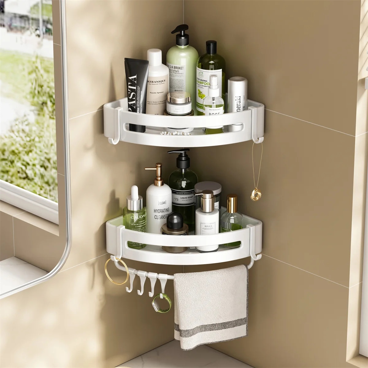 Bathroom Rack Bore Free Wall Mounted Corner Rack Shower Storage Toilet Shampoo Organizer Bathroom Accessories wall sh