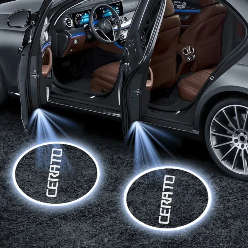 2Pcs LED for KIA CERATO 2005-2012 2006 2007 2009 Car Door Welcome Lights Courtesy Projector Ghost Shadow Lamp Accessories