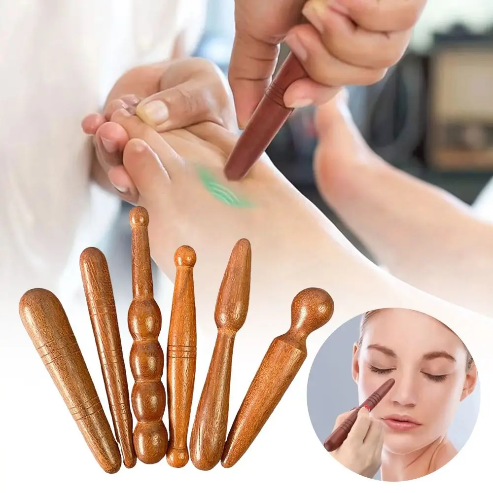 New Wooden Acupoint Massage Stick Mini Round Head Body Massage Stick Foot Reflexology Massager for Relieve Physical Fatigue