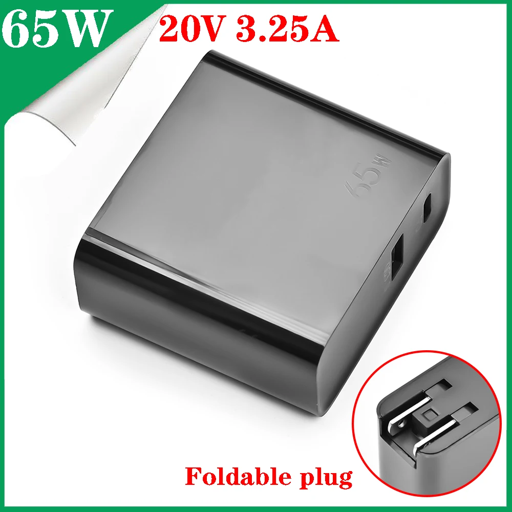 

Gallium Nitride 20V3.25A Charger 65W Type C SuperCharge EU/US Power Laptop Adapter PD Cable For Matebook HP DELL Macbook