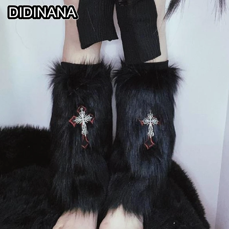 Plush retro leg warmer ũν Ʈ Y2K зϾ  ,  JK  ȭ ũ  θŸ ̽ JK ƴ ũ