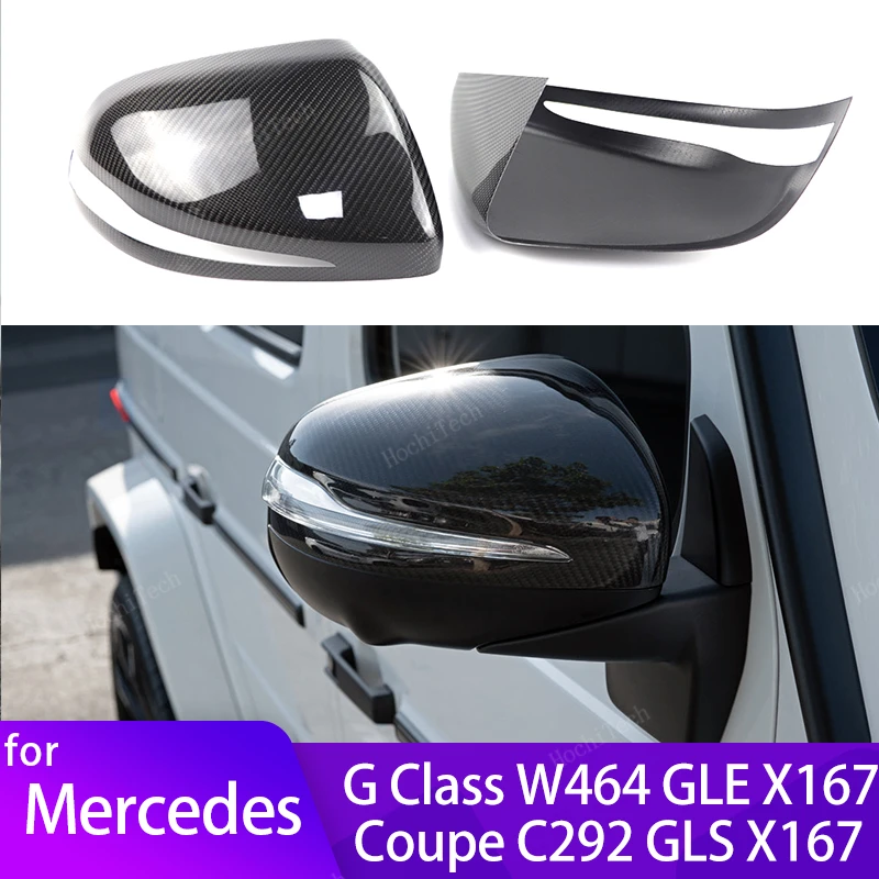 

Real Carbon Fiber Side Door Mirror Cover Styling For Mercedes Benz G Class W464 GLE X167 Coupe C292 GLS X167 LHD Add on Caps