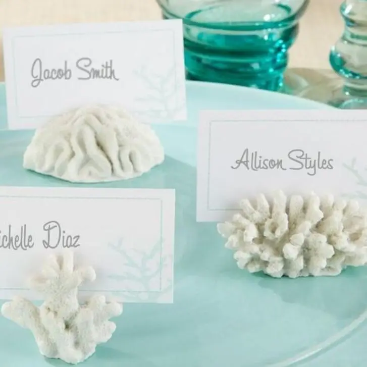 

100pcs Wedding Favors and Gifts "seven Seas" Coral Place Card Photo Holder Beach Theme Wedding Frame