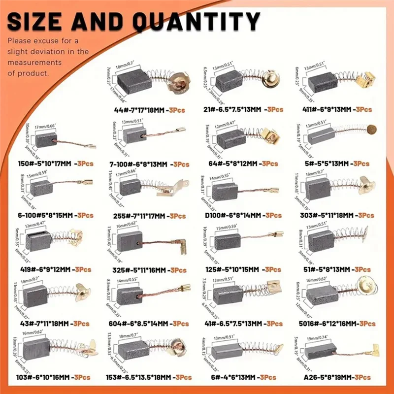 ABKO-Electric Motor Carbon Brushes For Power Tool Replacement Parts For Repair Power Tools Part