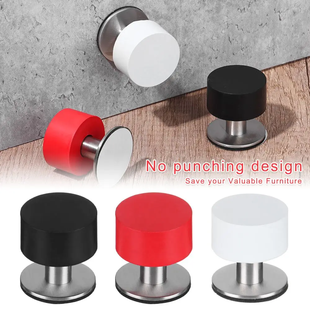 Stainless Steel Self Adhesive Heavy Duty Non Punch Door Stop Rubber Stopper Door Stopper Rubber Floor Protector door stopper