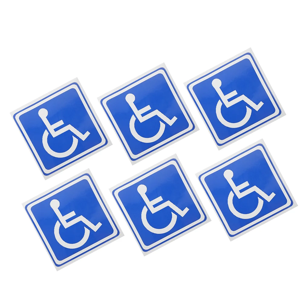 Wheelchair Symbol Stickers Disabled Signage Car Window Traffic Signs Handicapped Parking Labels Roadway Safety 6Pcs