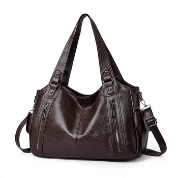 Borsa a Tracolla in PU, Design Elegante con Chiusura a Cerniera, Borsa per Pendolari Quotidiani