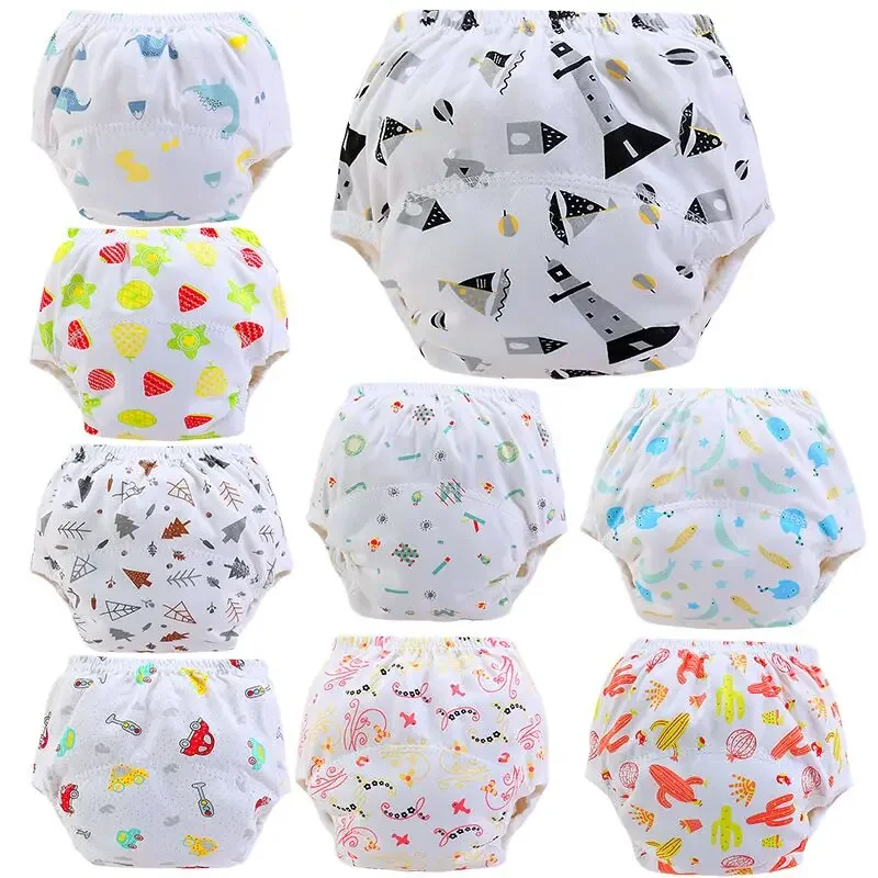 

9PC Baby Diapers Reusable Cloth Nappies Waterproof Newborn Cotton Diaper Cover for Children Training Pants Potty Underwear