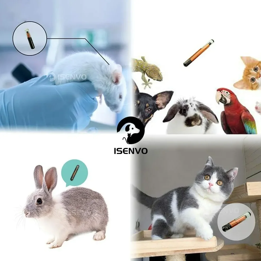 20-100pcs Pet Microchip Animal Chip w/ Injector ID Tag Implants Pig Dog Cat FDX-B ISO