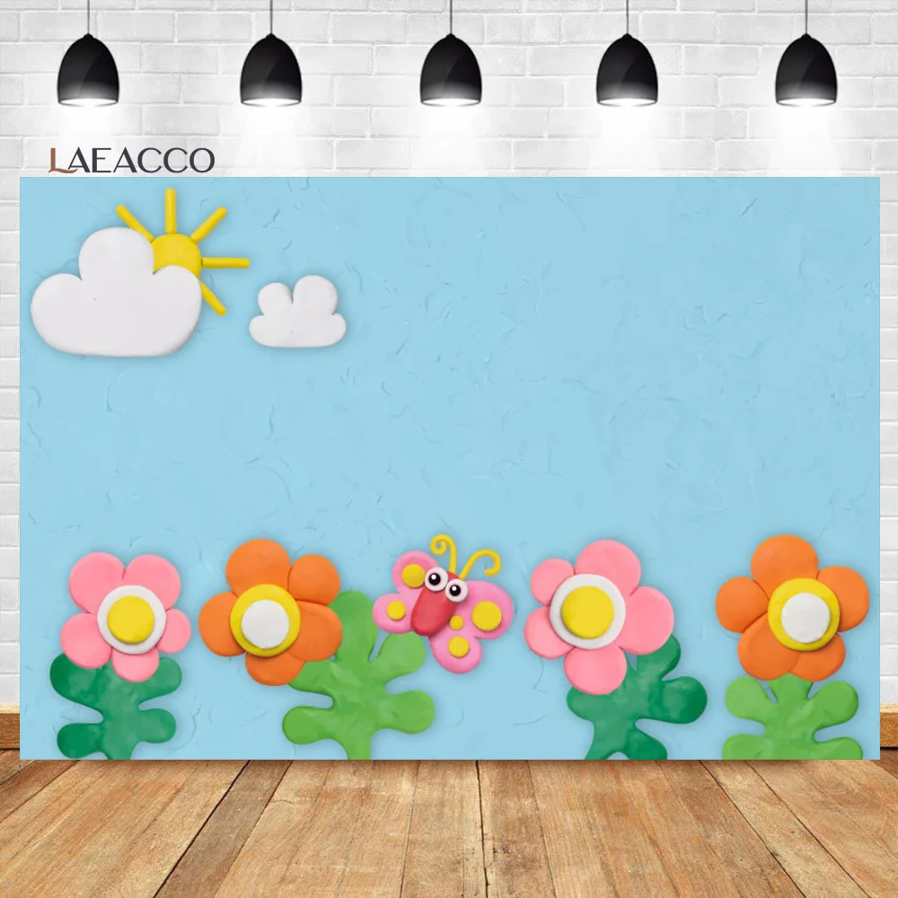 

Laeacco Kindergarten Interior Decor Background Cartoon Bee Flowers Welcome Back to School Newborn Portrait Photography Backdrop