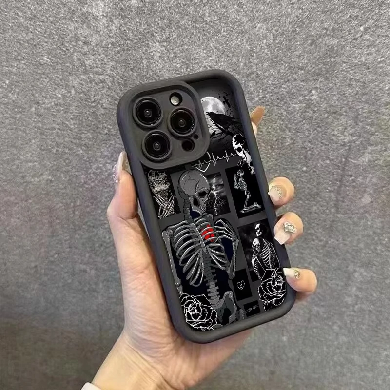Creative Skull Print Shockproof Soft Phone Case