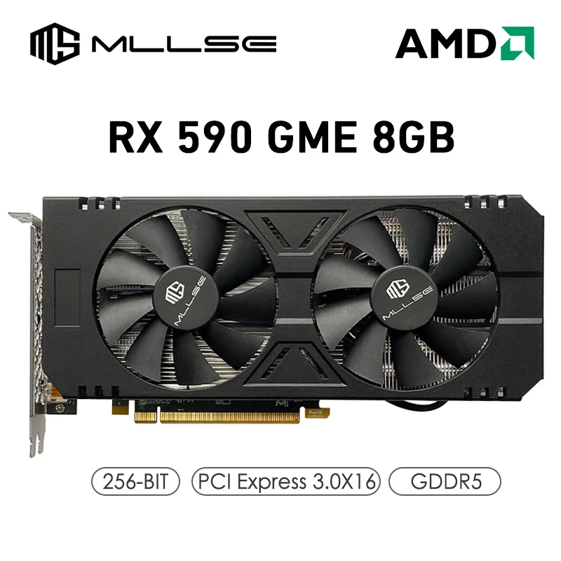 

MLLSE AMD Radeon RX590 8GB Gaming Graphics Card GDDR5 256bit PCI Express 3.0 ×16 8Pin GPU RX 590 GME desktops placa de video