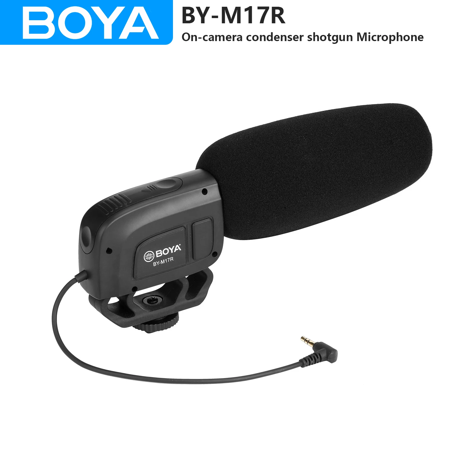 BOYA BY-M17R On-camera Condenser Shotgun Microphone for DSLR Camcorder Streaming Audio Recorders Video Shooting Vlogging Podcast