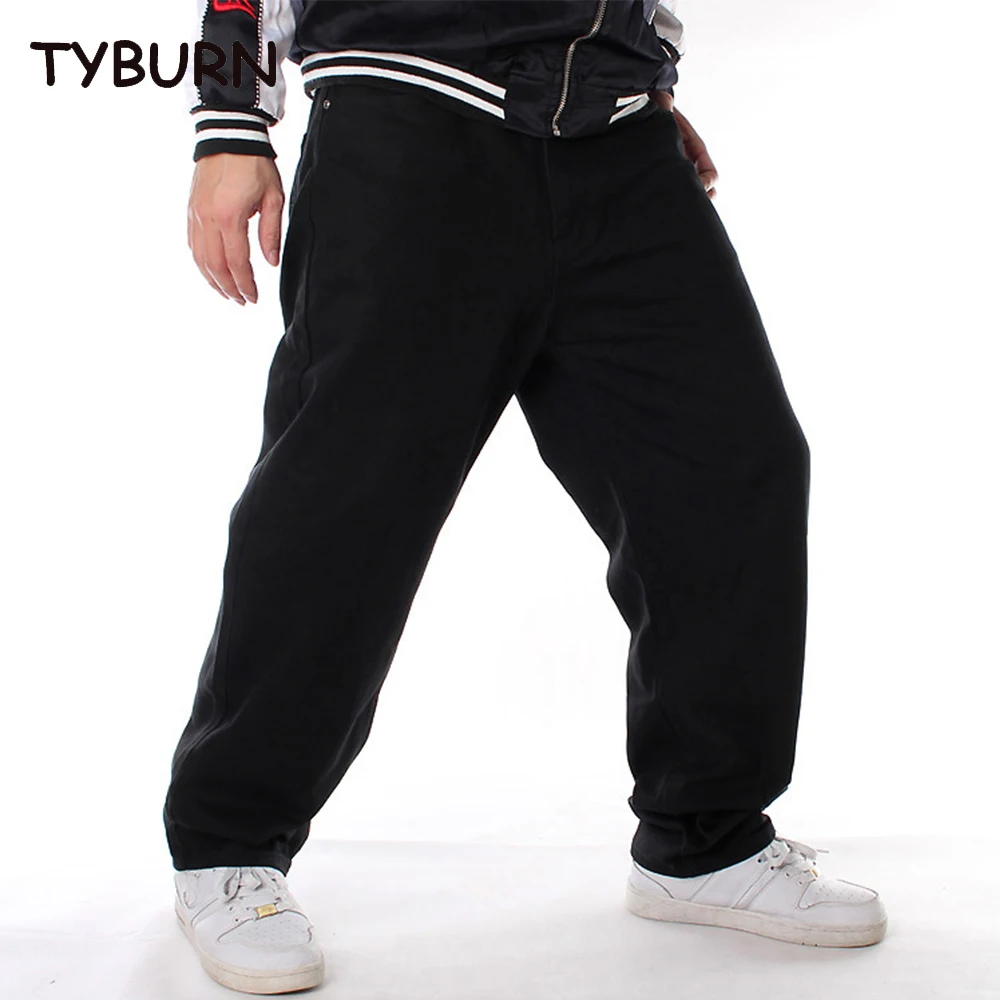 

TYBURN Black Skateboarding Pants Street Hip Hop Jeans Men's Loose Relaxed Long Pants Oversized Chinese Size 28-46