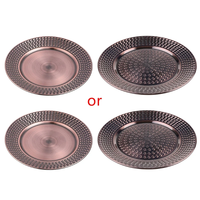 Stainless Steel Round Plate Dish Camping Picnic Food Salad Container Tray 