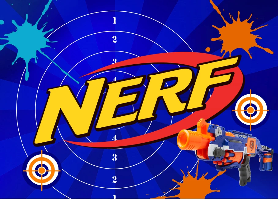 7x5FT Personalized Nerf Gun Blue Target Happy Birthday Wars Party ...