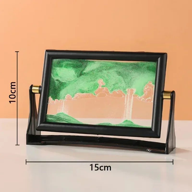 Sand Timer Liquid Hourglass Timer Colored Hourglass Home 5 Inch Creative Moving Sand Art Painting Glass Quicksand Hourglass Rotatable Decoration Desktop Ornaments Birthday Present