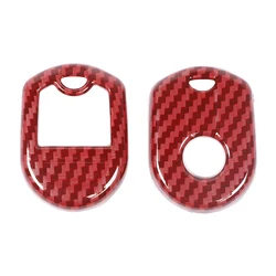Premium Leather Car Key Cover - Stylish Interior Accessory for Ford (2010 - 2014) (Red carbon fiber)