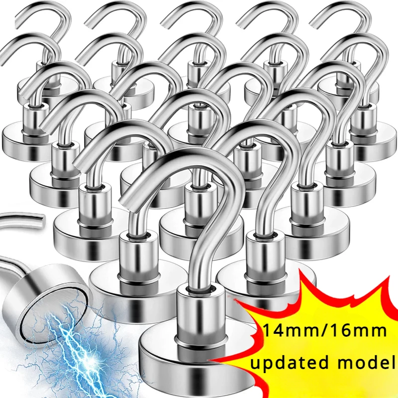 Description Picture 2 of item10/1Pcs Metal Strong Magnetic Hook Wall-Mounted Heavy-Duty Magnetic Hook Key Clothes Home Kitchen Bathroom Storage Hook