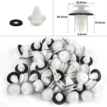 100x Door Panel Clip With Seal Ring Fastener Rivet Bumper Clip Retainer Car Interior Retaining Clamps
