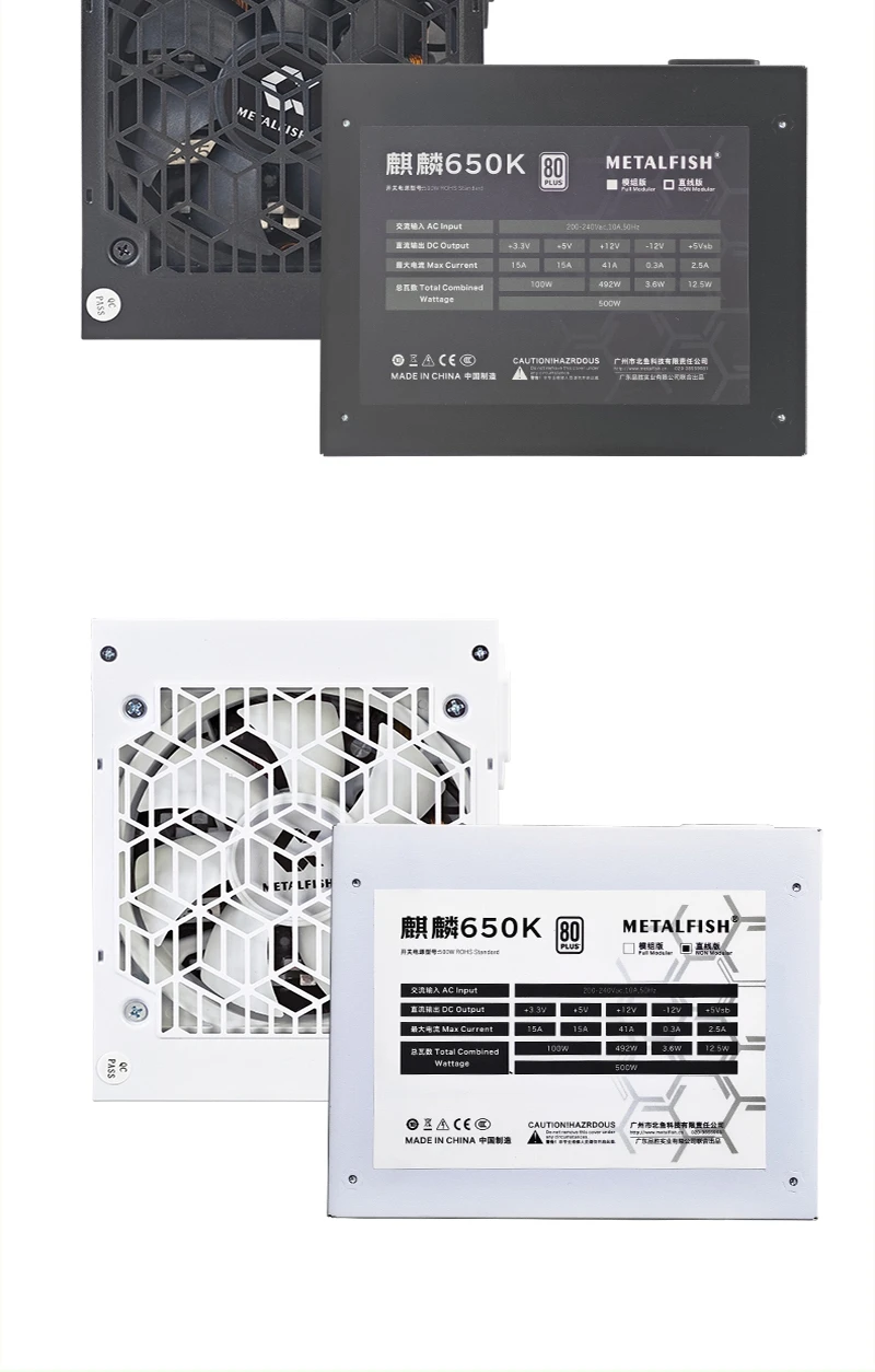 Black Chassis Power Supply ATX-500W 80PLUS PSU for Gaming computers, Graphics ca