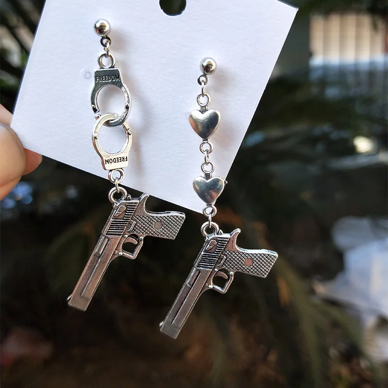 Creative Collection Punk Cool Cute Women Drop Dangle Earrings Ancient Silver Color Skull Knife Cross Pendant Handmade Jewelry dangle earrings drop earrings pendant earrings cross earrings