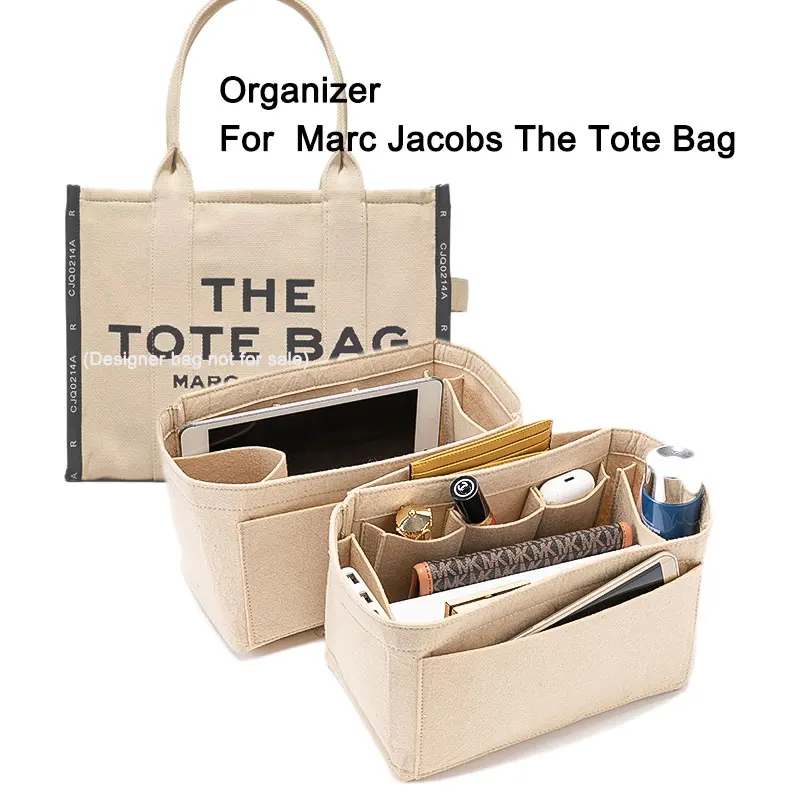 Purse Organizer Insert, Felt Bag Organizer with Zipper, Handbag & Tote Shaper, Fit For Marc Jacobs The Tote Bag marc jacobs illustrated