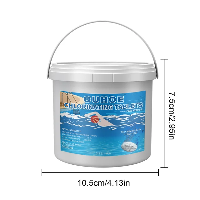 Medence Klór Stabilizált Klórozó Tabletták Élvezetesebb Úszóterület Tartós Tartás Víz Friss - Image 6