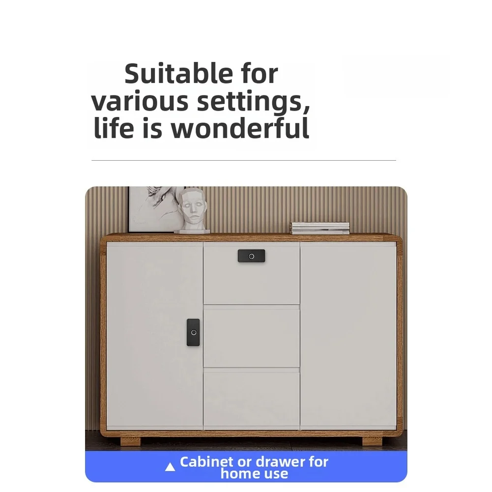 USB 전원 지문 인식 서랍 잠금 장치 생체 인식 캐비닛 잠금 장치 IP65 등급 방진 및 방수 ABS 블랙 7.4x5cm