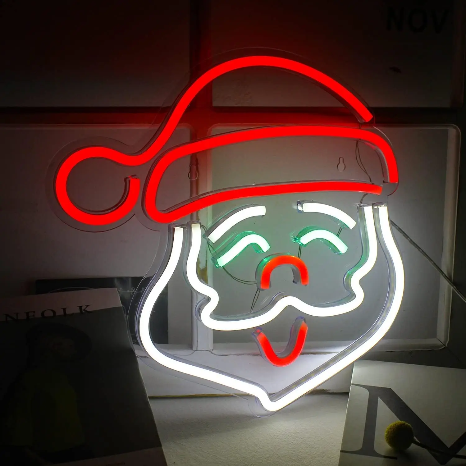 

Santa Claus Neon Sign, Christmas Led Light Santa, Neon Sign Christmas Bar for Wall Decor Acrylic Board Suitable for Party Indoor