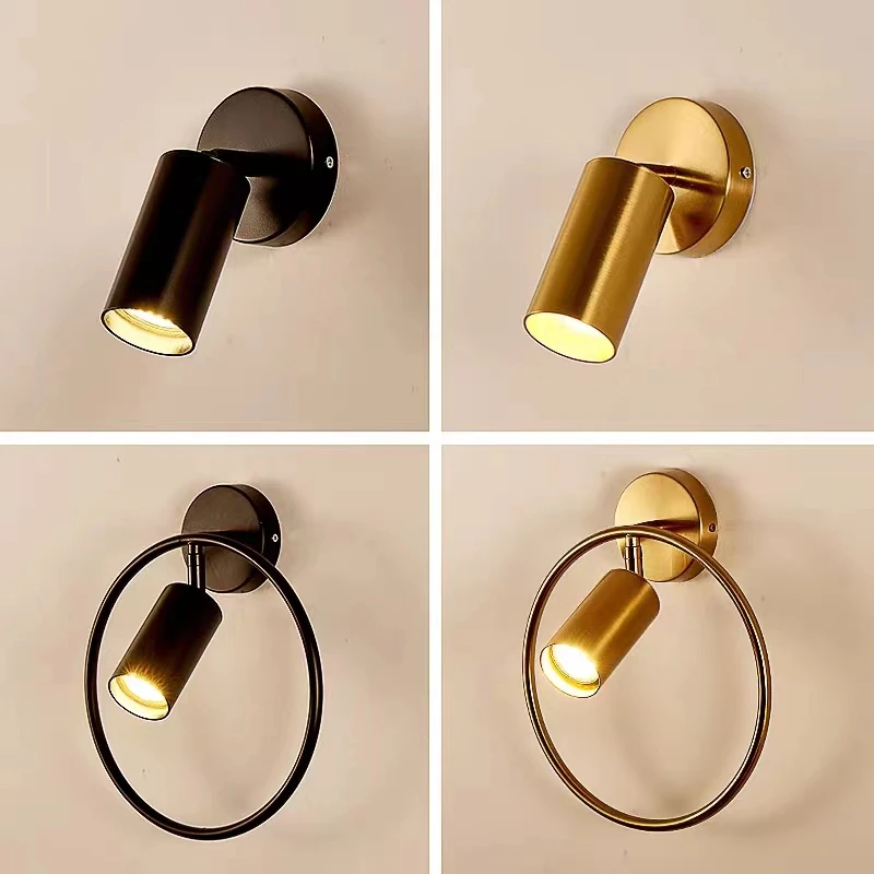 

Modern Led Wall Light Indoor Gold Ring Living Room Decoration Luxury Nordic Lighting Bedroom Stairway Balcony Lamp
