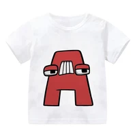 New Alphabet Lore T Shirt Print Cartoon Casual Summer Children Short-sleeved Anime T-shirt Kids Clothes Boy Game Series T Shirt 1